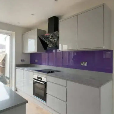 Matt Violet Colour Glass Splashback - Bespoke - CreoGlass®