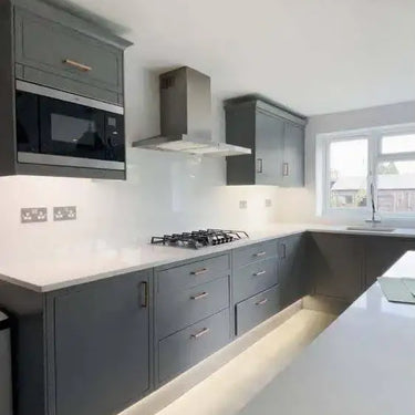 White Colour Glass Splashback - Bespoke - CreoGlass®