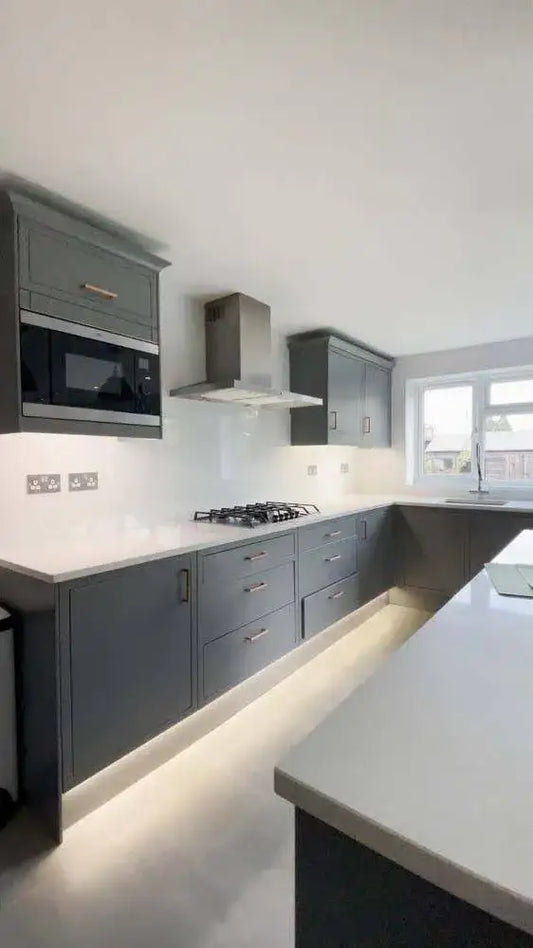 White Colour Glass Splashback - Bespoke