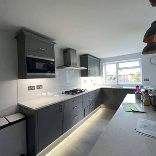 Matt White Colour Glass Splashback - Bespoke - CreoGlass®