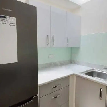 White Green Colour Glass Splashback - Bespoke - CreoGlass®