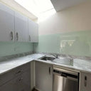 Matt White Green Colour Glass Splashback - Bespoke - CreoGlass®