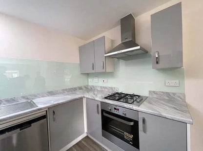 White Green Colour Glass Splashback - Bespoke