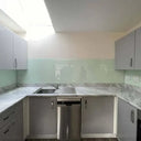 Matt White Green Colour Glass Splashback - Bespoke - CreoGlass®