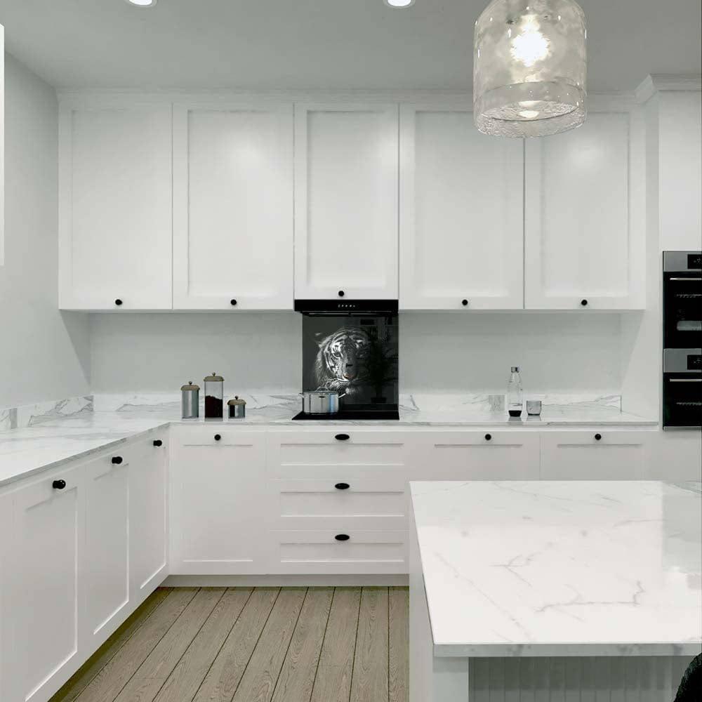 White Tiger in Spotlight Printed Glass Splashback - DIY - CreoGlass®