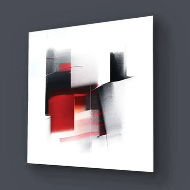 Abstract Black and Red Glass Wall Art - DIY - CreoGlass®