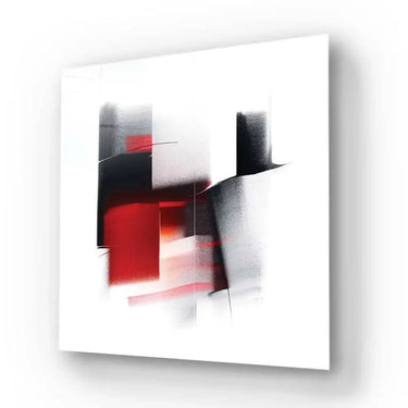 Abstract Black and Red Glass Wall Art - DIY - CreoGlass®