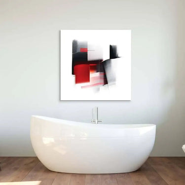 Abstract Black and Red Glass Wall Art - DIY - CreoGlass®