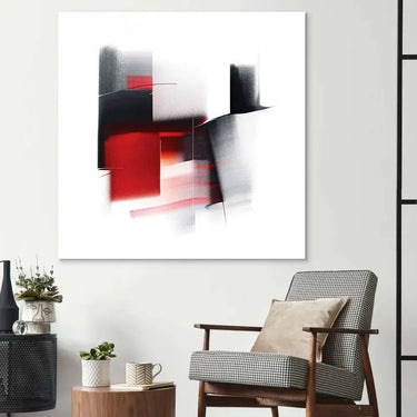 Abstract Black and Red Glass Wall Art - DIY - CreoGlass®