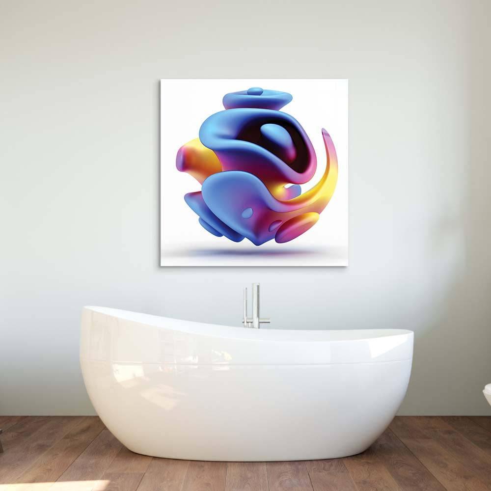 Abstract Blue Alien Flower Glass Wall Art - DIY - CreoGlass®