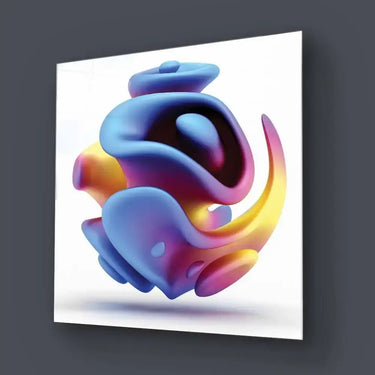 Abstract Blue Alien Flower Glass Wall Art - DIY - CreoGlass®