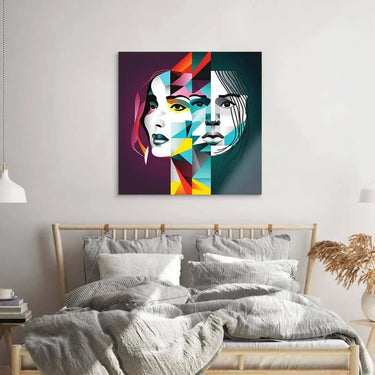 Abstract Gemini Woman Glass Wall Art - DIY - CreoGlass®