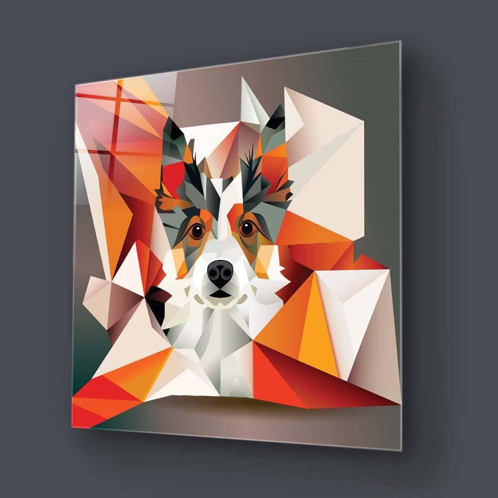 Abstract Geometric Corgi Glass Wall Art - DIY - CreoGlass®