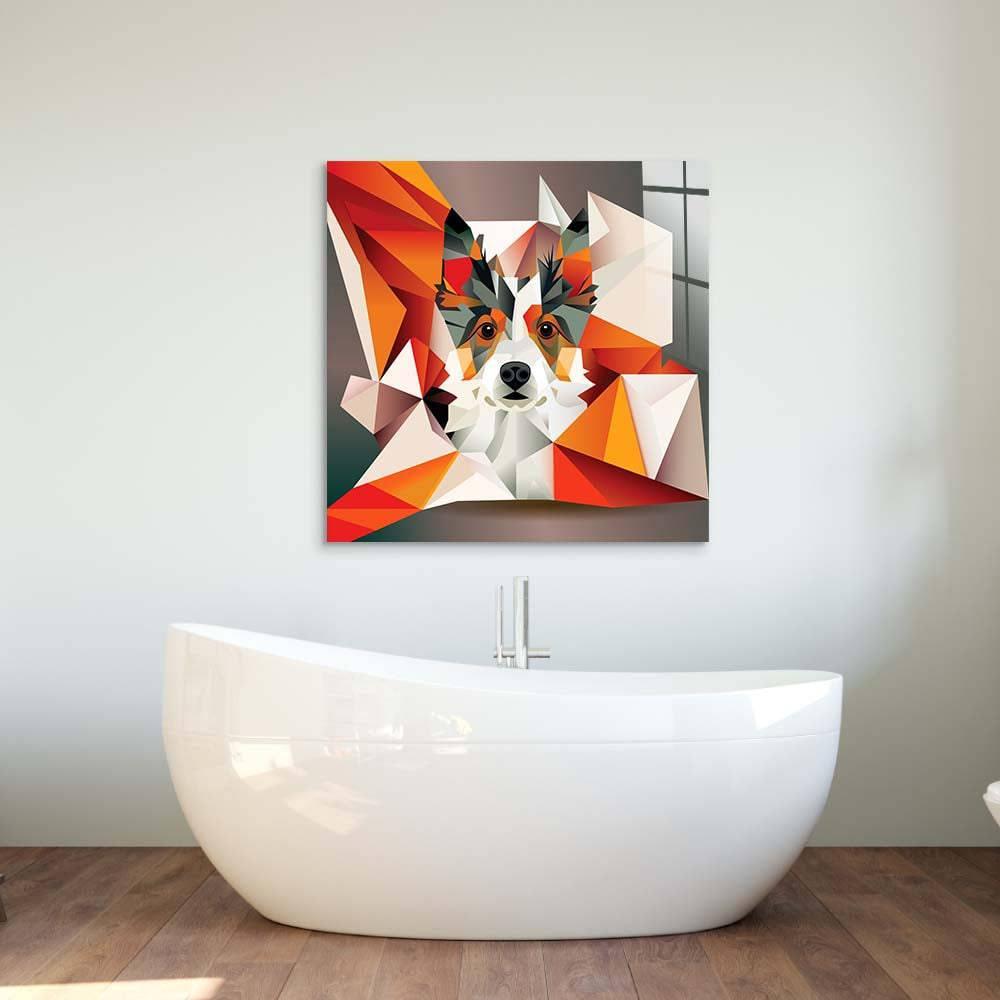 Abstract Geometric Corgi Glass Wall Art - DIY - CreoGlass®