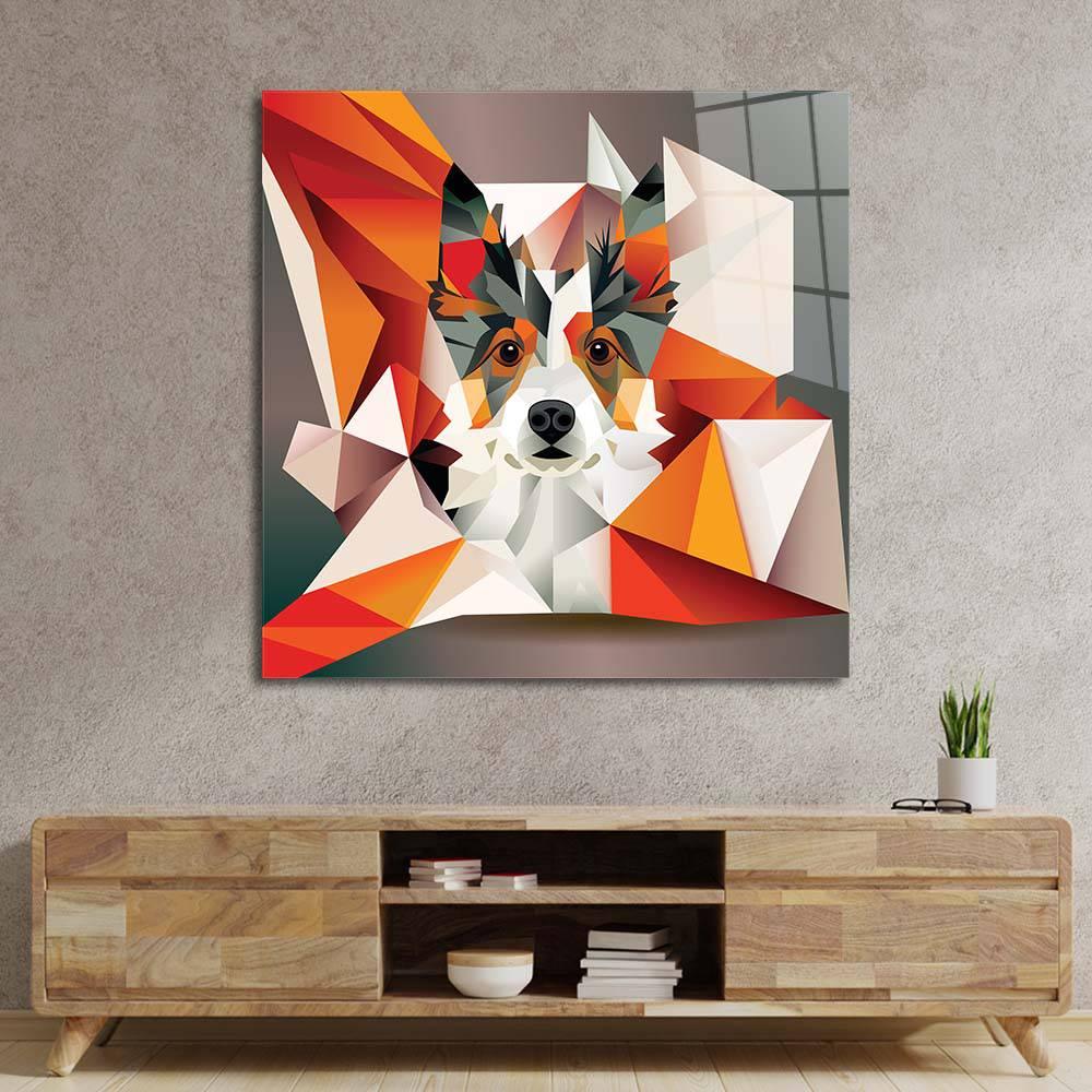 Abstract Geometric Corgi Glass Wall Art - DIY - CreoGlass®