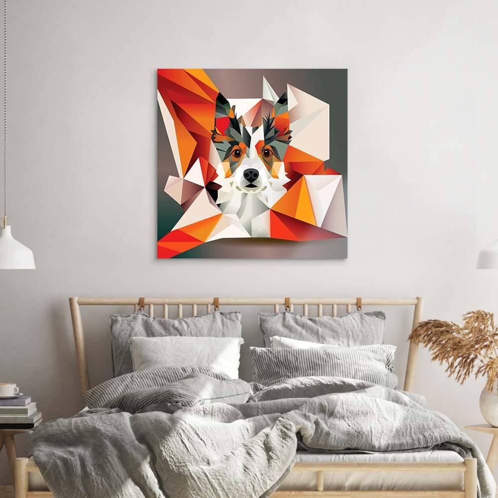 Abstract Geometric Corgi Glass Wall Art - DIY - CreoGlass®