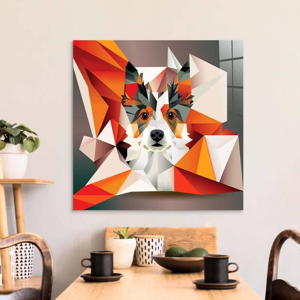 Abstract Geometric Corgi Glass Wall Art - DIY - CreoGlass®