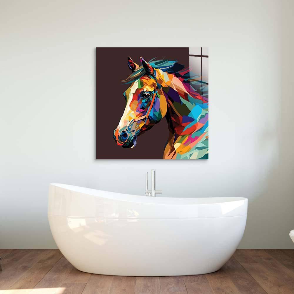 Abstract Geometric Horse Glass Wall Art - DIY - CreoGlass®