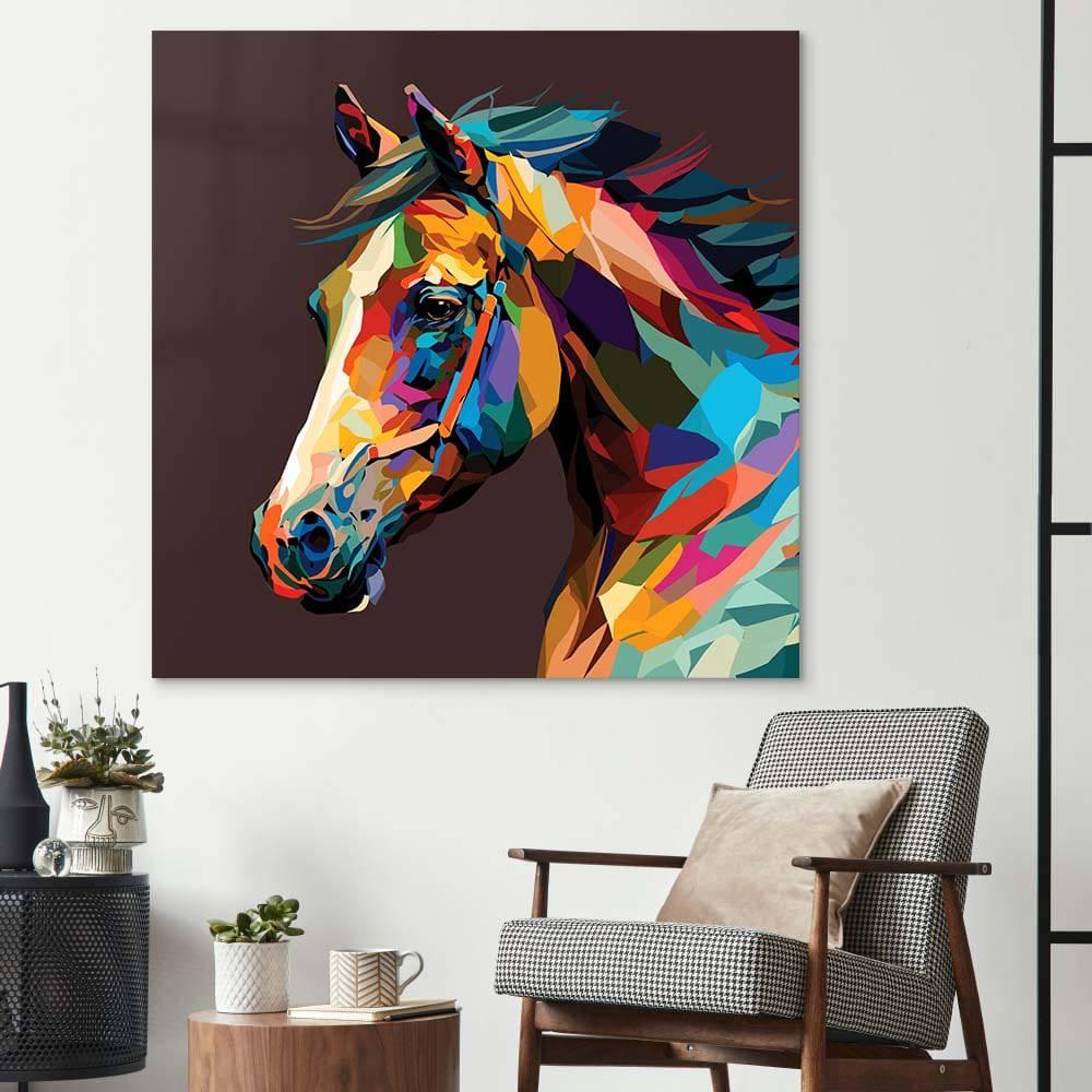 Abstract Geometric Horse Glass Wall Art - DIY - CreoGlass®