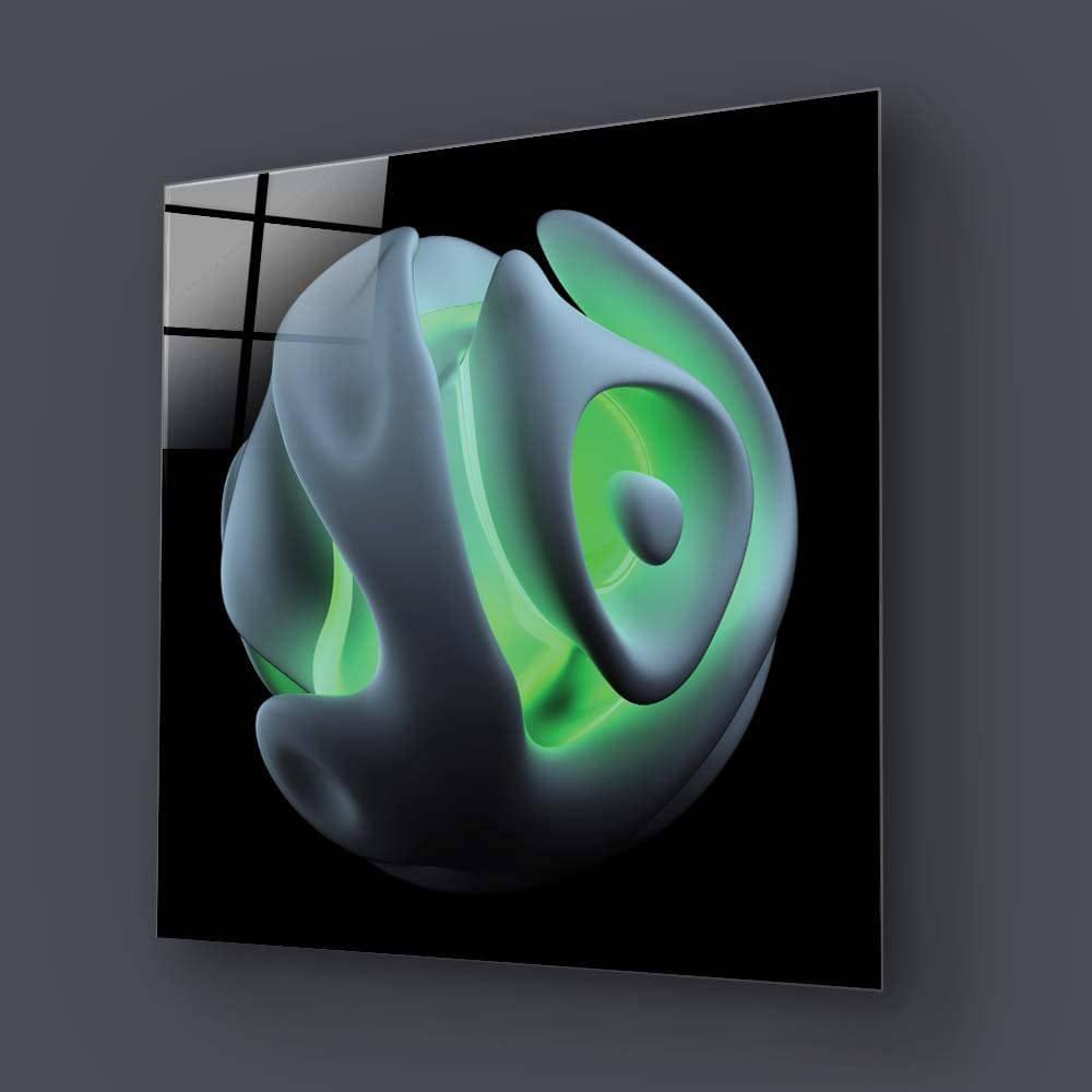 Abstract Green Alien Flower Glass Wall Art - DIY - CreoGlass®