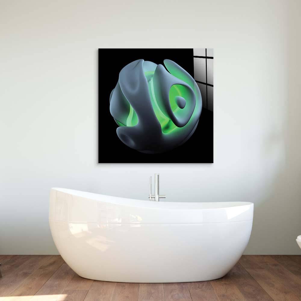 Abstract Green Alien Flower Glass Wall Art - DIY - CreoGlass®