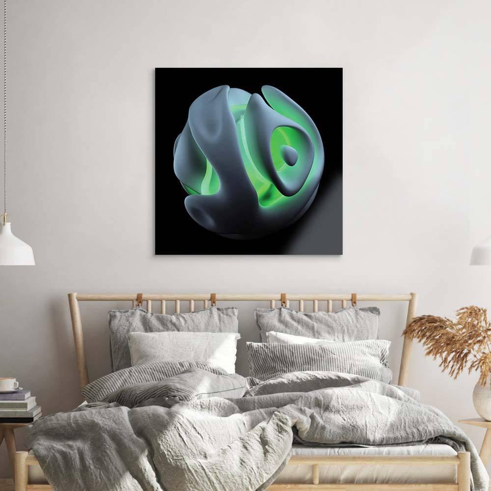 Abstract Green Alien Flower Glass Wall Art - DIY - CreoGlass®