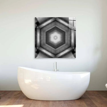 Abstract Halftone Hexagon Glass Wall Art - DIY - CreoGlass®