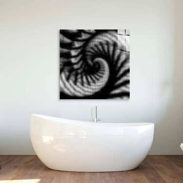 Abstract Halftone Shell Spiral Glass Wall Art - DIY - CreoGlass®