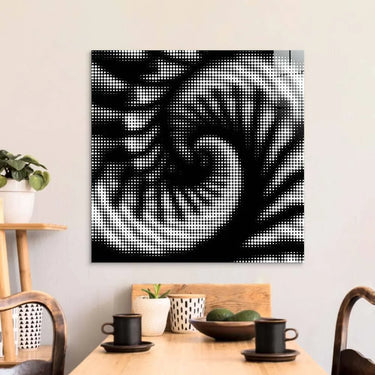 Abstract Halftone Shell Spiral Glass Wall Art - DIY - CreoGlass®