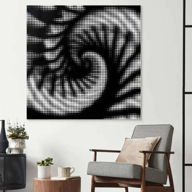 Abstract Halftone Shell Spiral Glass Wall Art - DIY - CreoGlass®