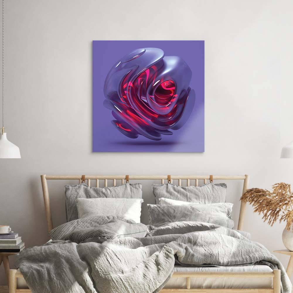 Abstract Red Alien Flower Glass Wall Art - DIY - CreoGlass®