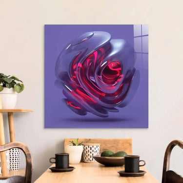 Abstract Red Alien Flower Glass Wall Art - DIY - CreoGlass®