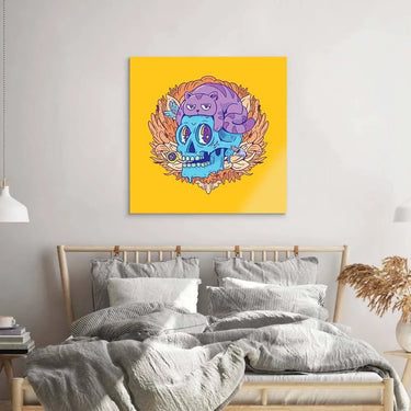 Abstract Skull Cat Glass Wall Art - DIY - CreoGlass®