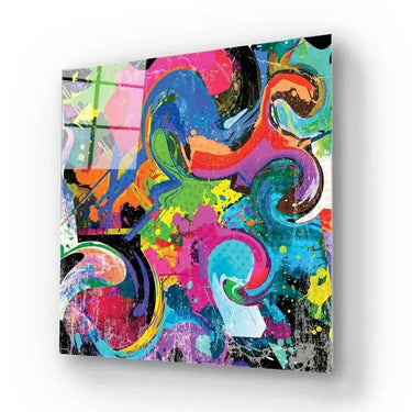 Abstract Spraypaint Square Glass Wall Art - DIY - CreoGlass®