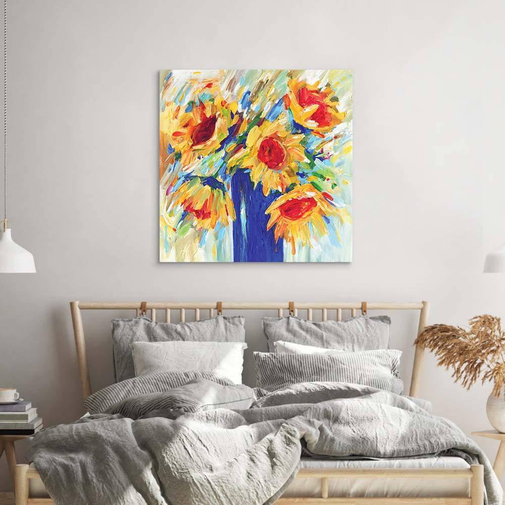 Abstract Sunflowers Glass Wall Art - DIY - CreoGlass®