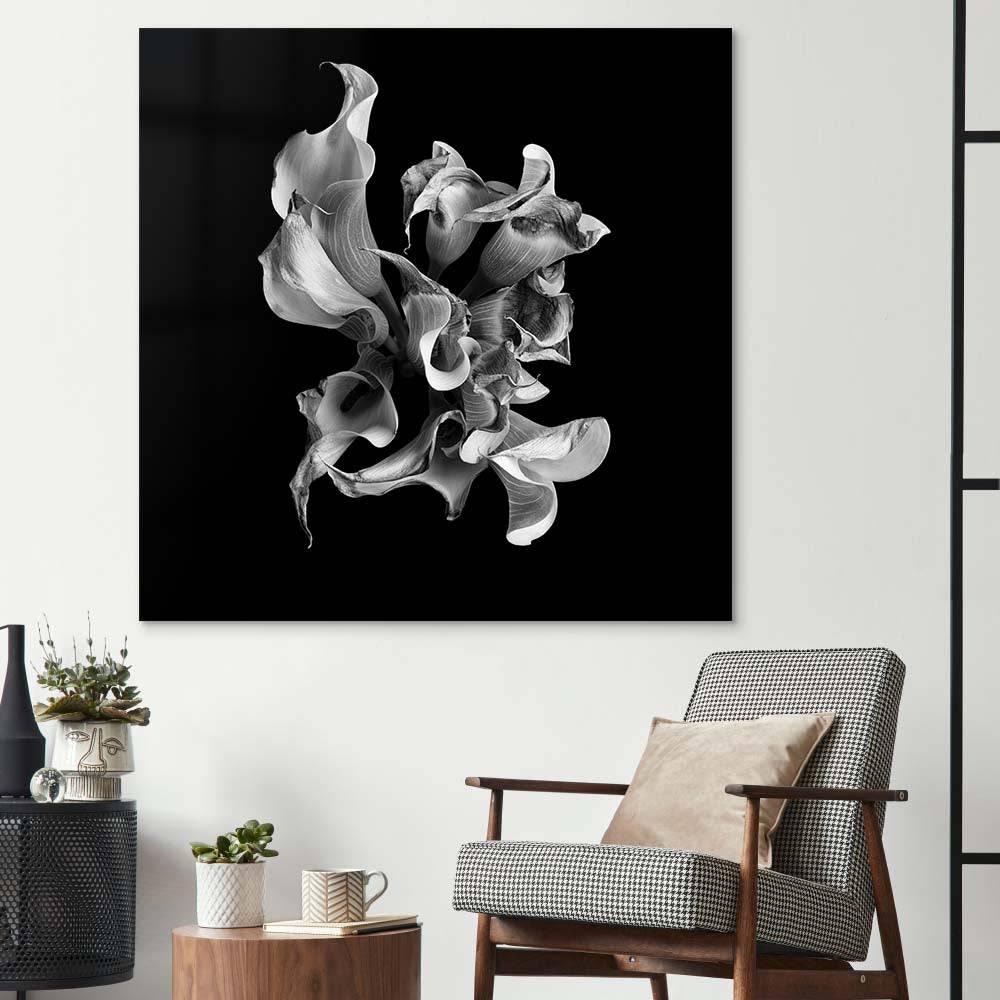 Abstract White Calla Glass Wall Art - DIY - CreoGlass®