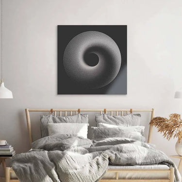 Black Abstract Halftone Spiral Glass Wall Art - DIY - CreoGlass®