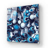 Blue and White Abstract Drops Glass Wall Art - DIY - CreoGlass®