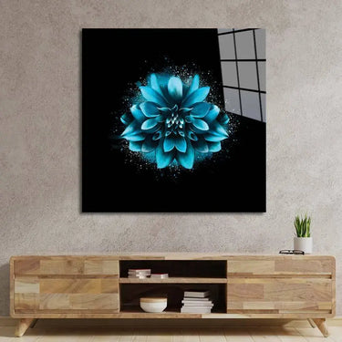 Blue Lotus Glass Wall Art - Square Sizes - DIY - CreoGlass®