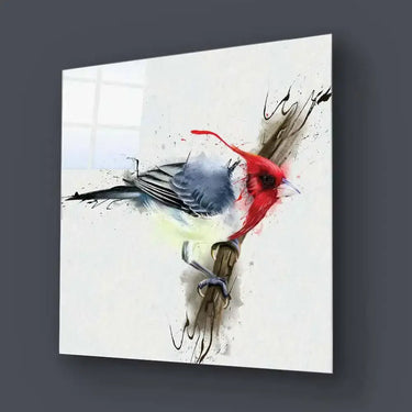 Cardinal Bird Glass Wall Art - DIY - CreoGlass®