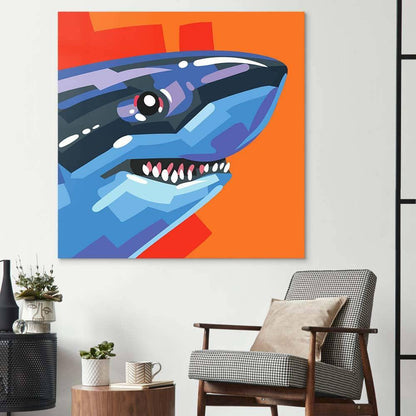 Charming Shark Glass Wall Art - DIY - CreoGlass®