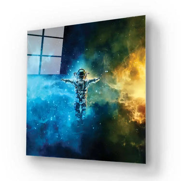 Cosmonaut in Space Classic Glass Wall Art - DIY - CreoGlass®