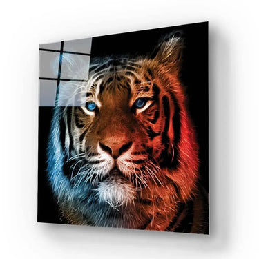 Fire and Ice Tiger Glass Wall Art - DIY - CreoGlass®