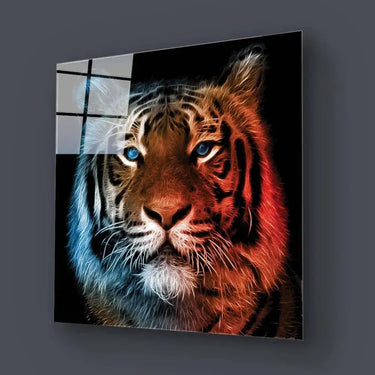 Fire and Ice Tiger Glass Wall Art - DIY - CreoGlass®