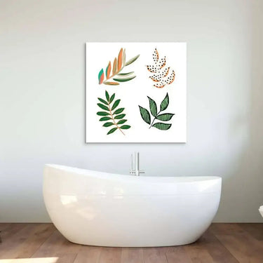 Geometric Painted Leaves Glass Wall Art - DIY - CreoGlass®