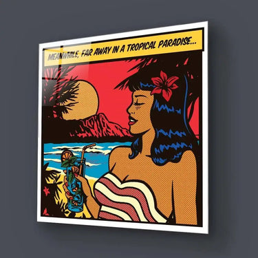 Girl in Paradise Retro Glass Wall Art - DIY - CreoGlass®