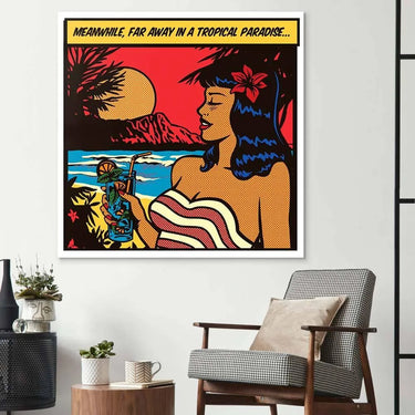 Girl in Paradise Retro Glass Wall Art - DIY - CreoGlass®