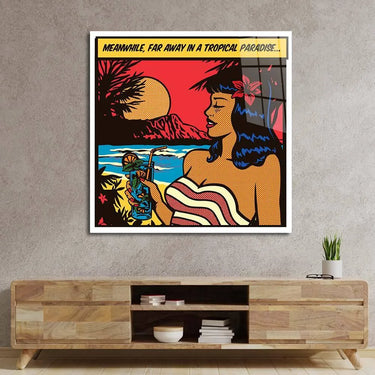 Girl in Paradise Retro Glass Wall Art - DIY - CreoGlass®