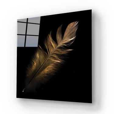 Gold Feather Glass Wall Art - DIY - CreoGlass®