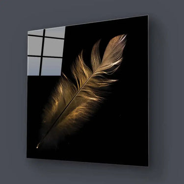 Gold Feather Glass Wall Art - DIY - CreoGlass®